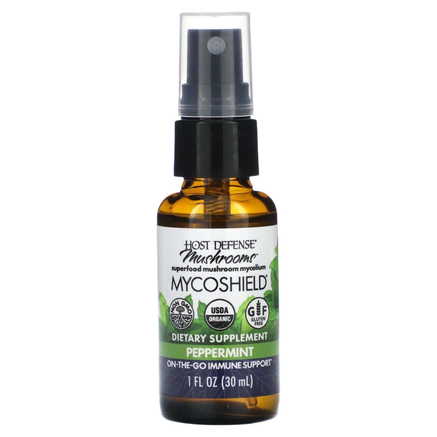 Host Defense, Mushrooms, MycoShield Spray, Peppermint, 1 fl oz (30 ml)