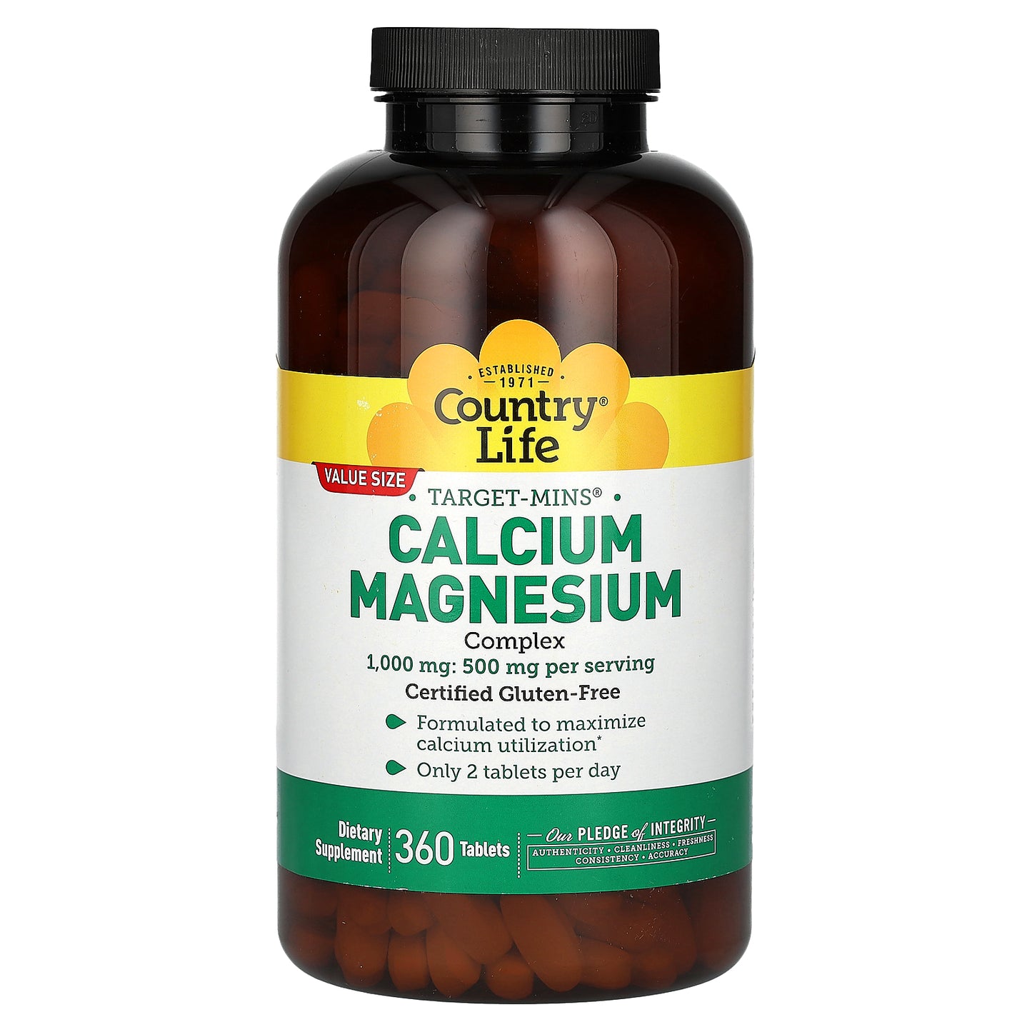 Country Life, Target-Mins, Calcium-Magnesium Complex, 360 Tablets