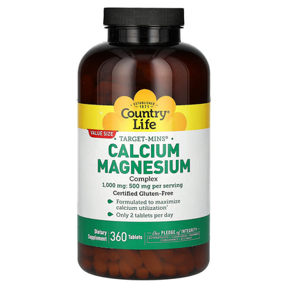 Country Life, Target-Mins, Calcium-Magnesium Complex, 360 Tablets
