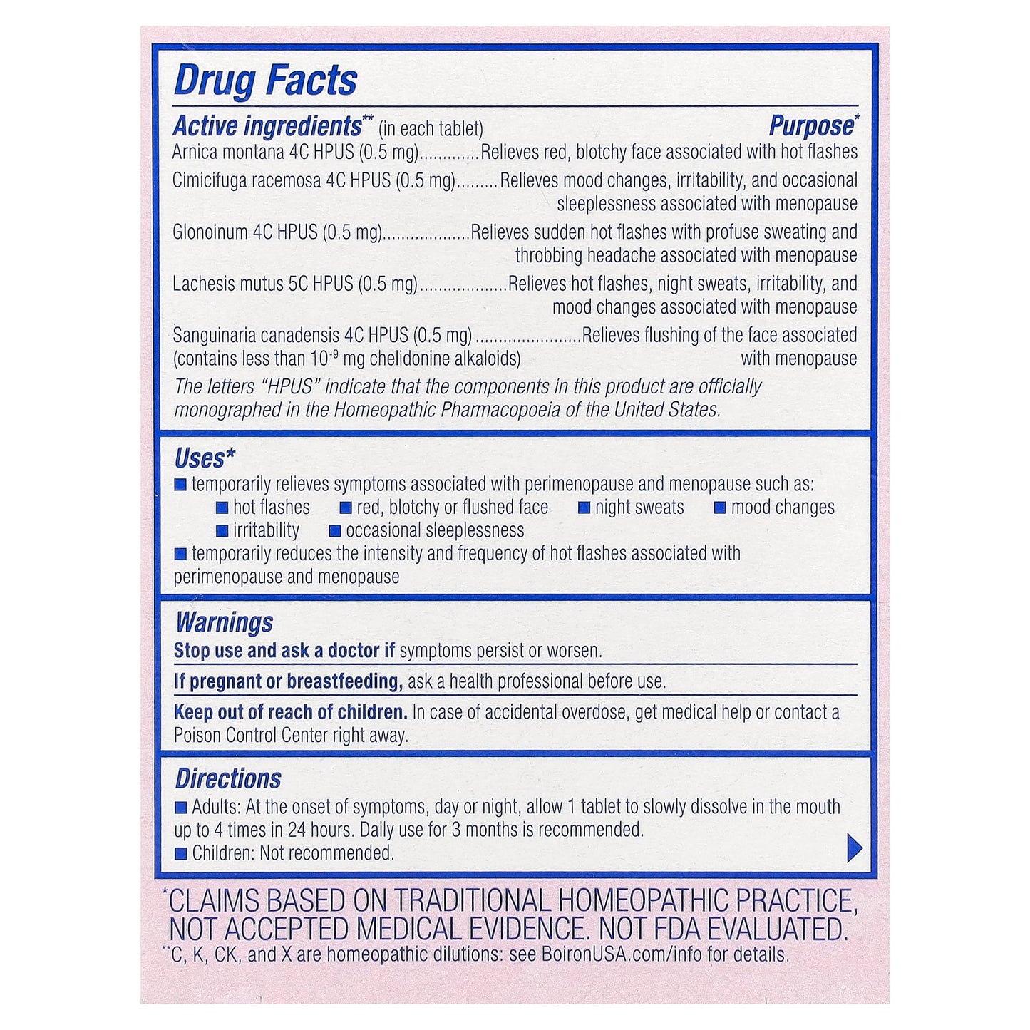 Boiron, Cyclease® Menopause, Unflavored, 60 Meltaway Tablets