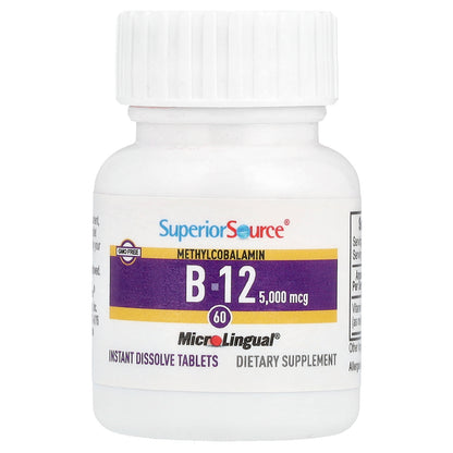 Superior Source, Methylcobalamin B-12, 5,000 mcg, 60 MicroLingual® Instant Dissolve Tablets