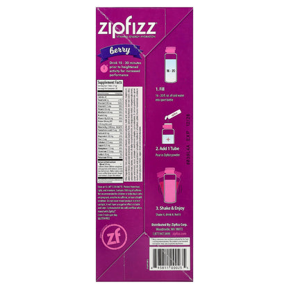 Zipfizz, Drink Mix, Berry, 20 Tubes, 0.39 oz (11 g) Each