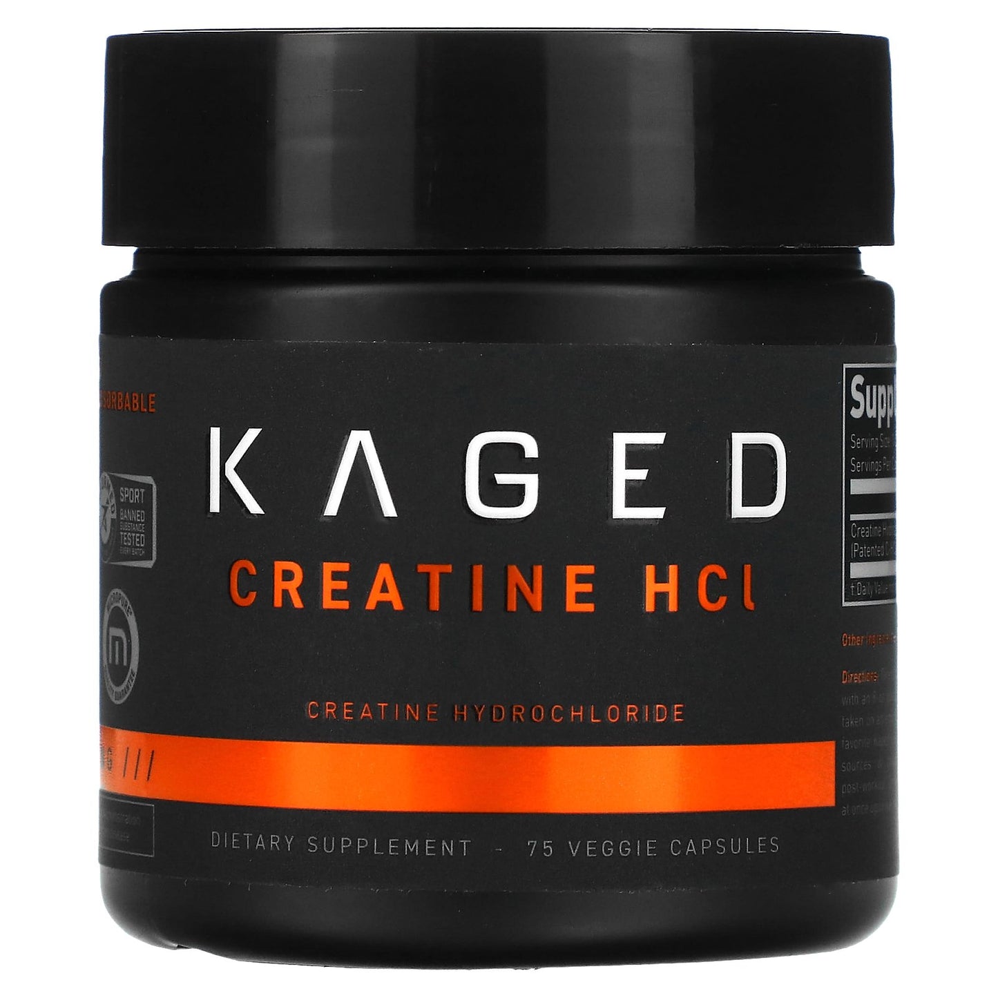 Kaged, Creatine HCl, 75 Veggie Capsules