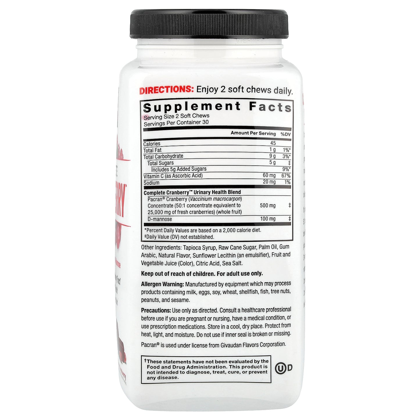 Force Factor, Complete Cranberry™, Sweet Cranberry, 60 Soft Chews