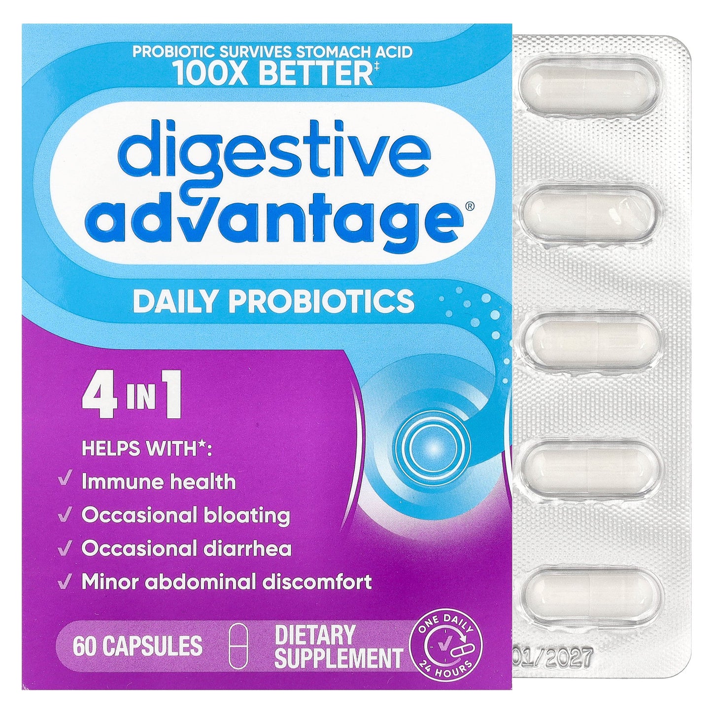 Schiff, Digestive Advantage®, Daily Probiotics, 60 Capsules
