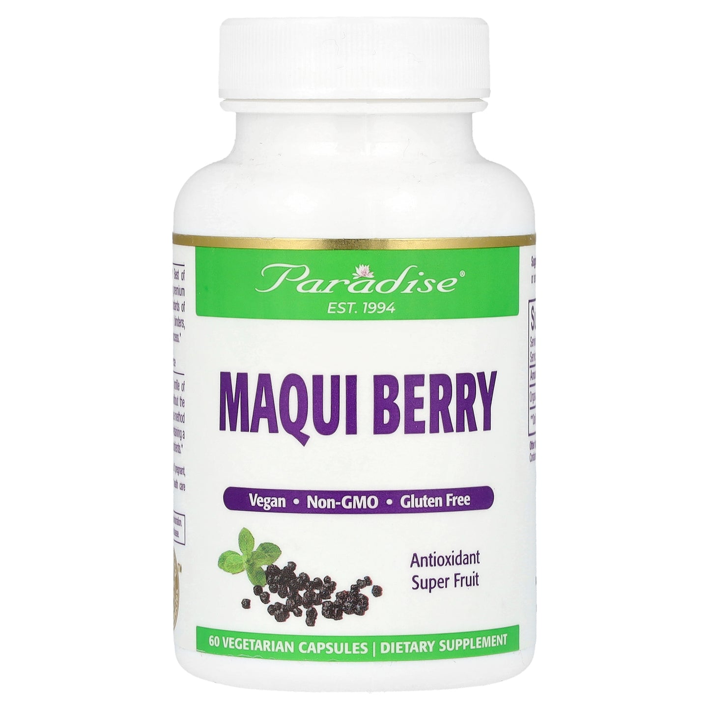 Paradise Herbs, Maqui Berry, 60 Vegetarian Capsules