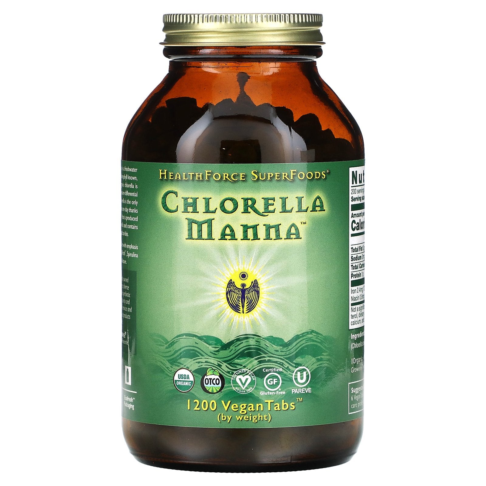 HealthForce Superfoods, Chlorella Manna™, 1,200 VeganTabs