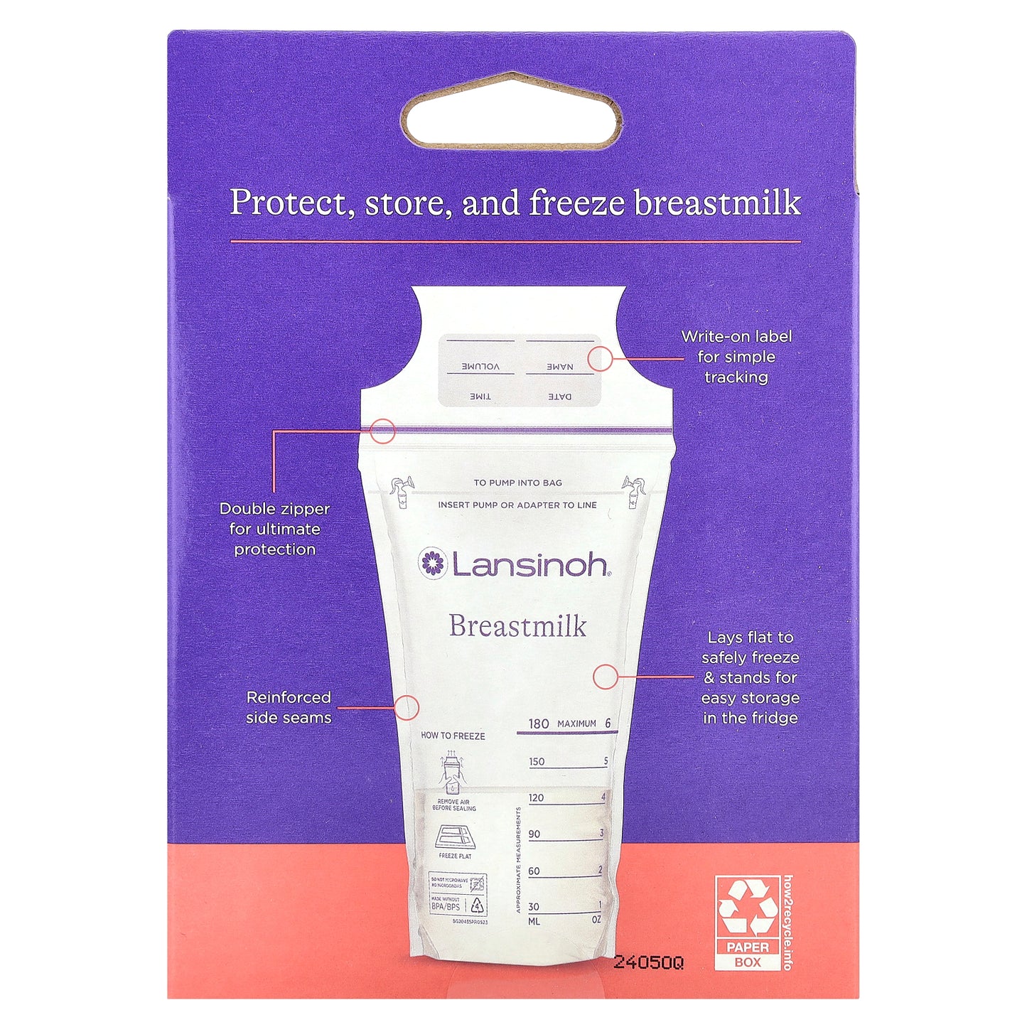 Lansinoh, Breastmilk Storage Bags, 25 Pre-Sterilized Bags