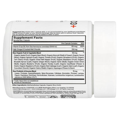 Codeage, Raw Vitamin D3+, 60 Vegetable Capsules