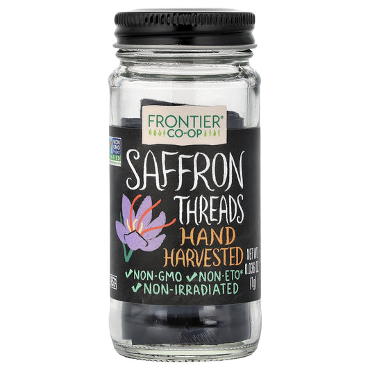 Frontier Co-op, Saffron Threads, Hand Harvested, 0.036 oz (1 g)