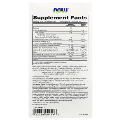 NOW Foods, B-12 Shots, Mixed Berry, 12 Packets, 0.5 fl oz (15 ml) Each