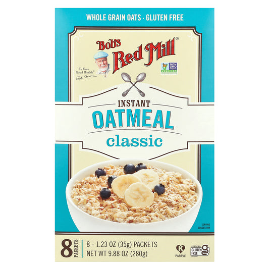 Bob's Red Mill, Instant Oatmeal Packets, Classic, 8 Packets, 1.23 oz (35 g) Each