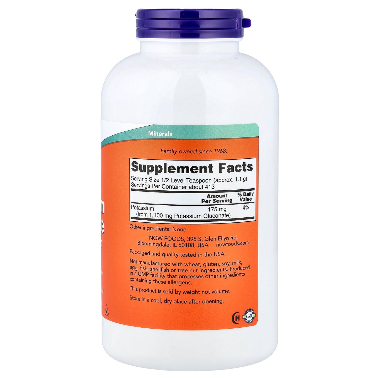 NOW Foods, Potassium Gluconate Pure Powder, 1 lb (454 g)
