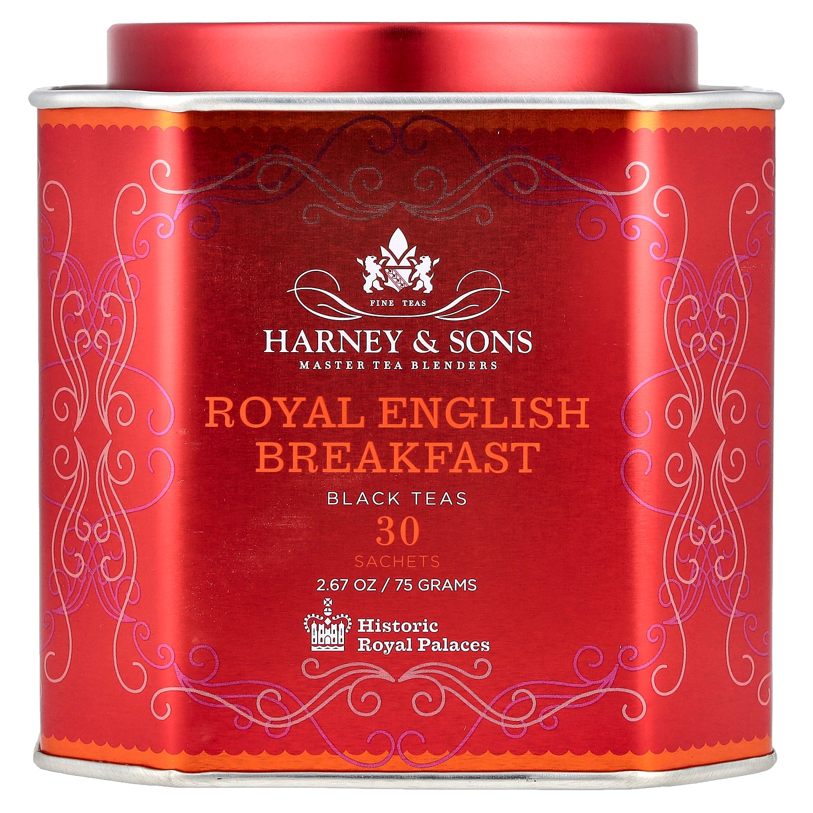 Harney & Sons, Royal English Breakfast, Black Teas, 30 Sachets, 2.67 oz (75 g)