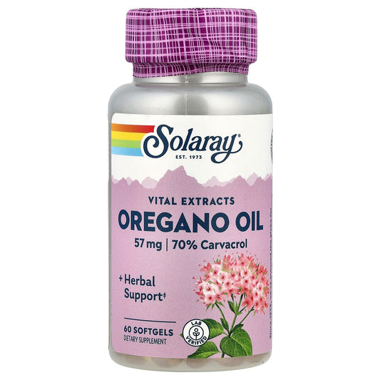Solaray, Vital Extracts, Oregano Oil, 57 mg, 60 Softgels