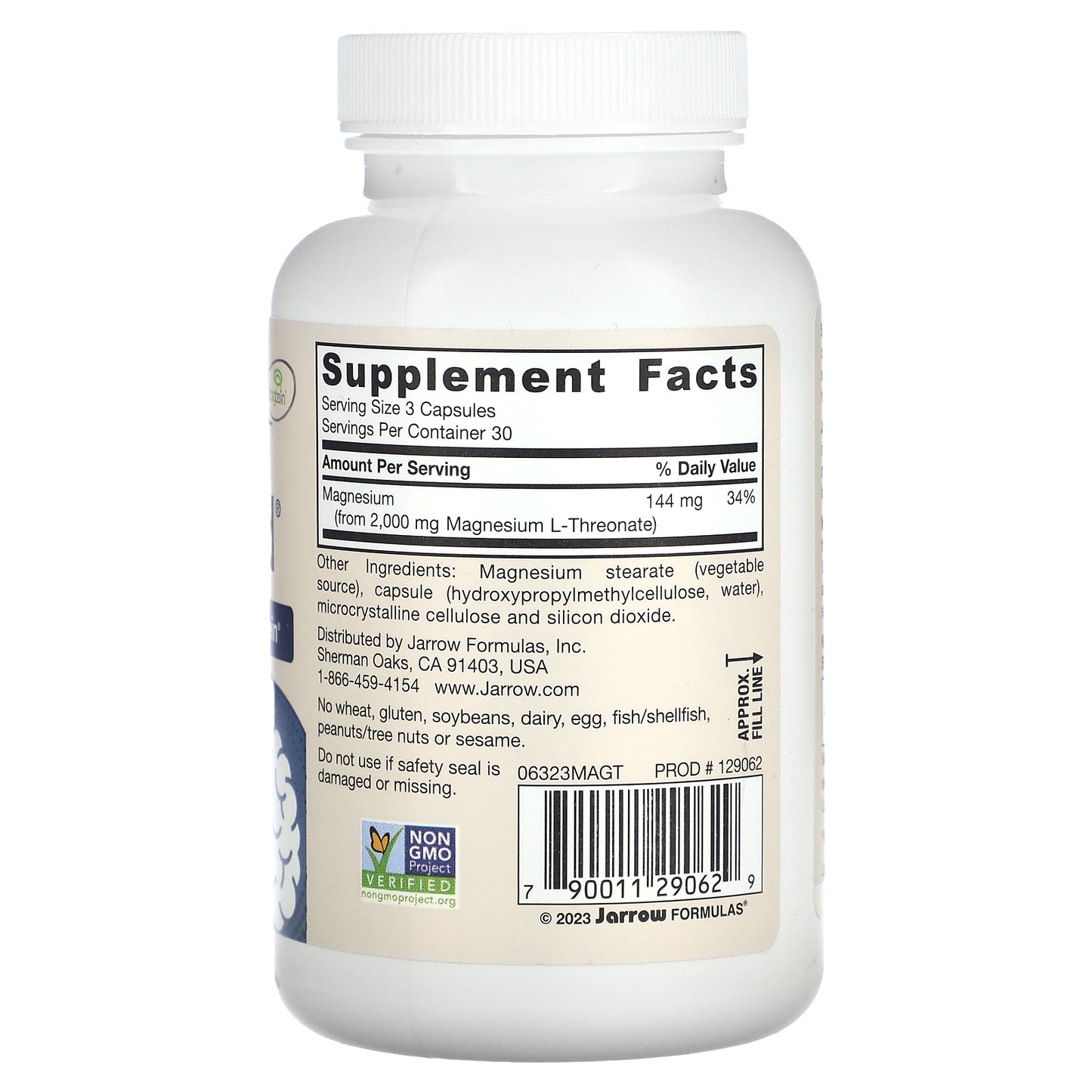 Jarrow Formulas, Vegan MagMind®, Brain Health, 90 Veggie Capsules (48 mg per Capsule)