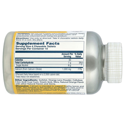 Solaray, Calcium Citrate Chewables, Natural Orange, 60 Chewables