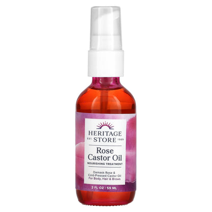 Heritage Store, Rose Castor Oil, 2 fl oz (59 ml)