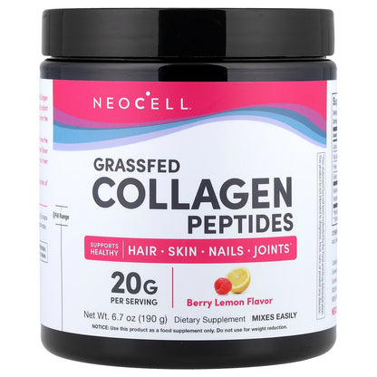 NeoCell, Grassfed Collagen Peptides, Berry Lemon, 6.7 oz (190 g)
