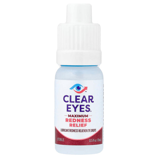 Clear Eyes, Maximum Redness Relief, Lubricant/Redness Reliever Eye Drops, 0.5 fl oz (15 ml)