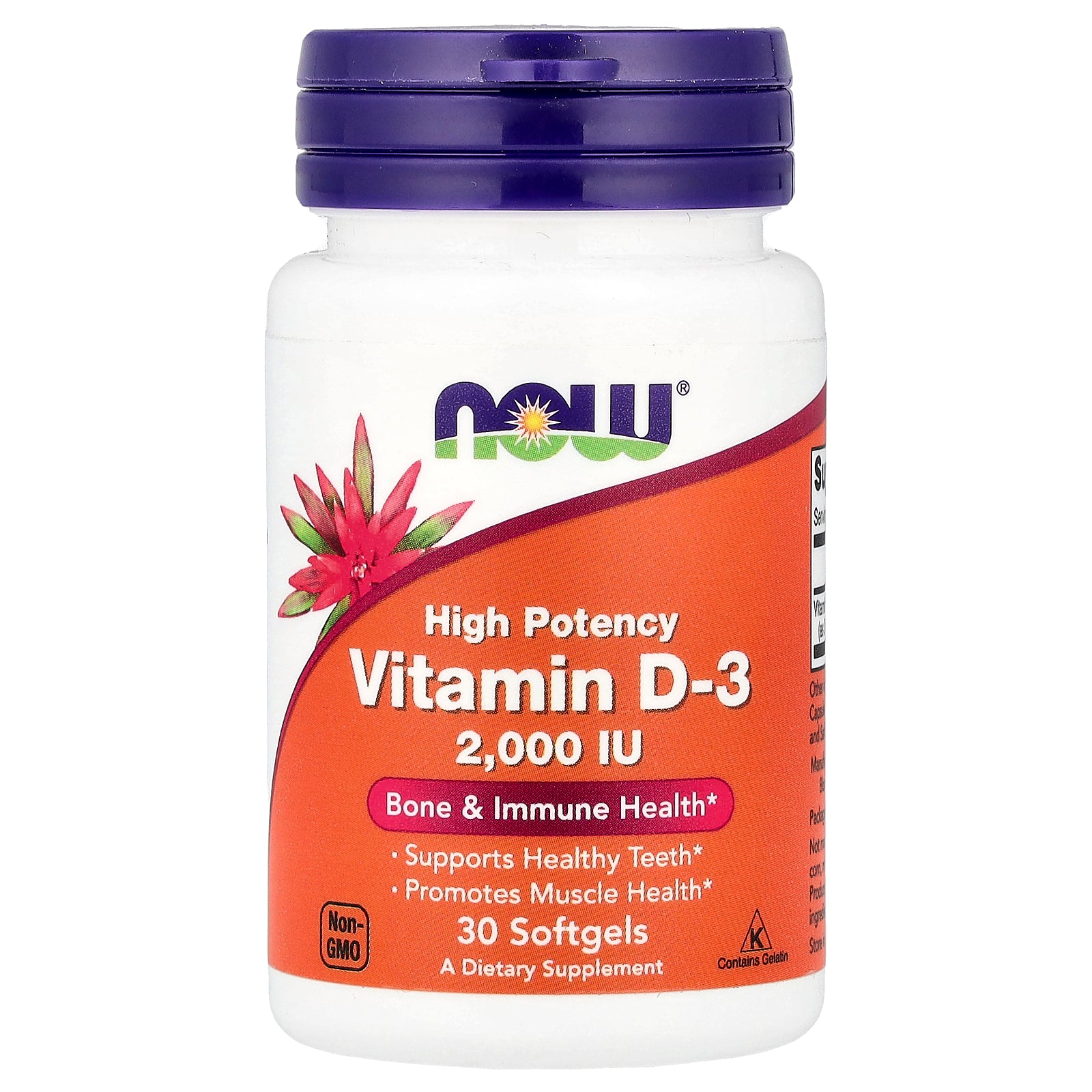 NOW Foods, Vitamin D-3, 2,000 IU, 30 Softgels
