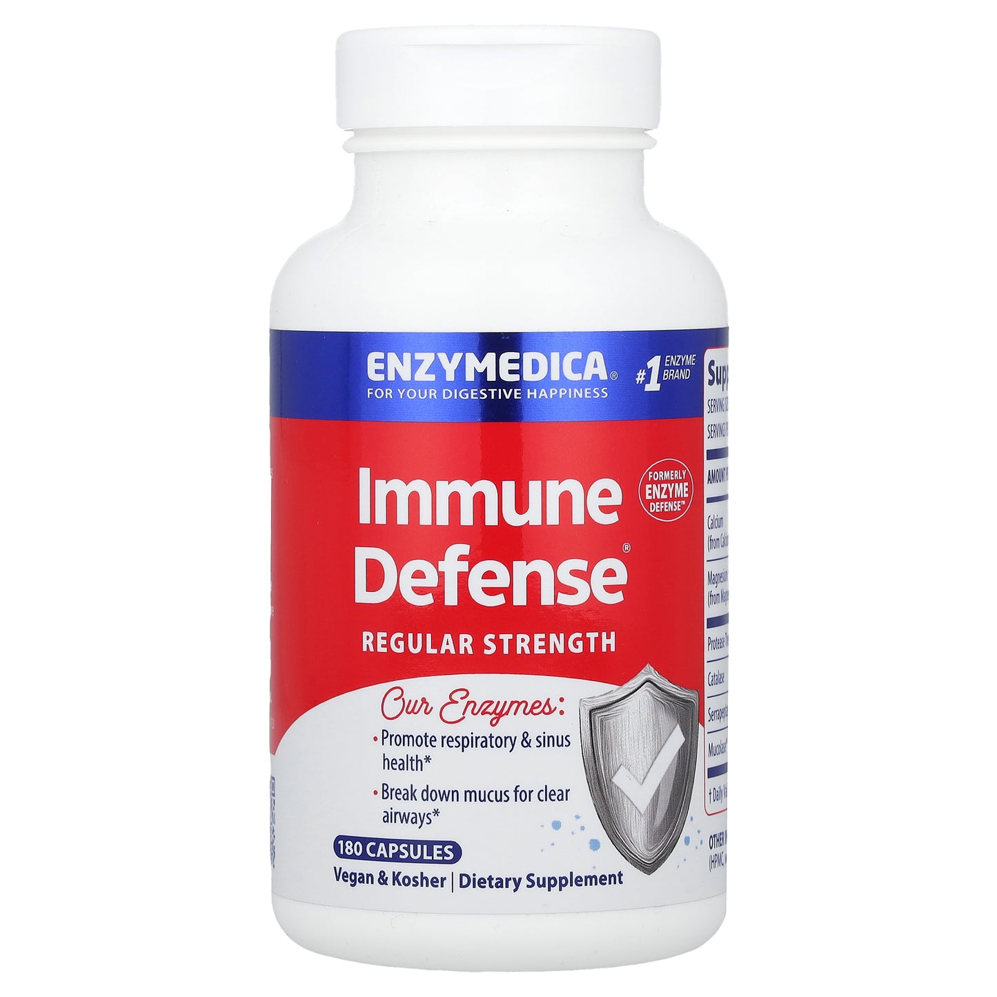 Enzymedica, Immune Defense®, Regular Strength, 180 Capsules