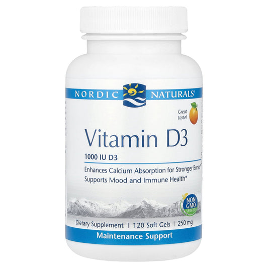 Nordic Naturals, Vitamin D3, Orange, 25 mcg (1,000 IU), 120 Soft Gels