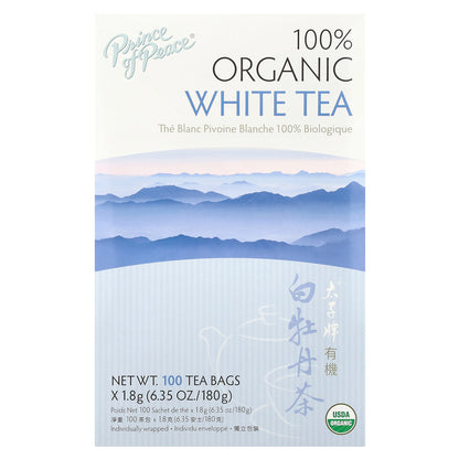 Prince of Peace, 100% Organic White Tea, 100 Tea Bags, 6.35 oz (180 g)