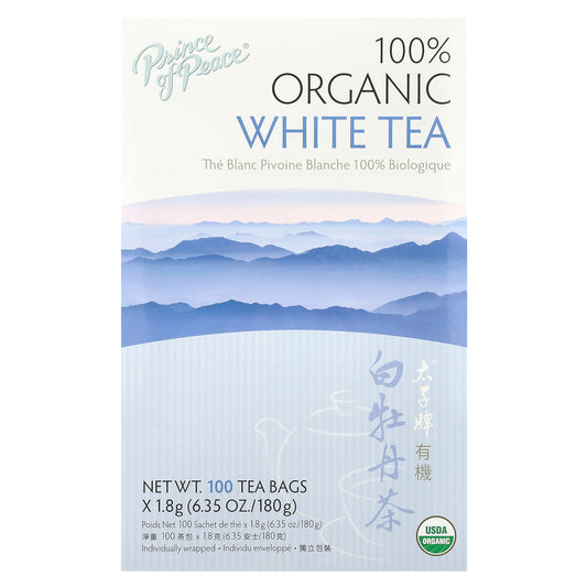 Prince of Peace, 100% Organic White Tea, 100 Tea Bags, 6.35 oz (180 g)