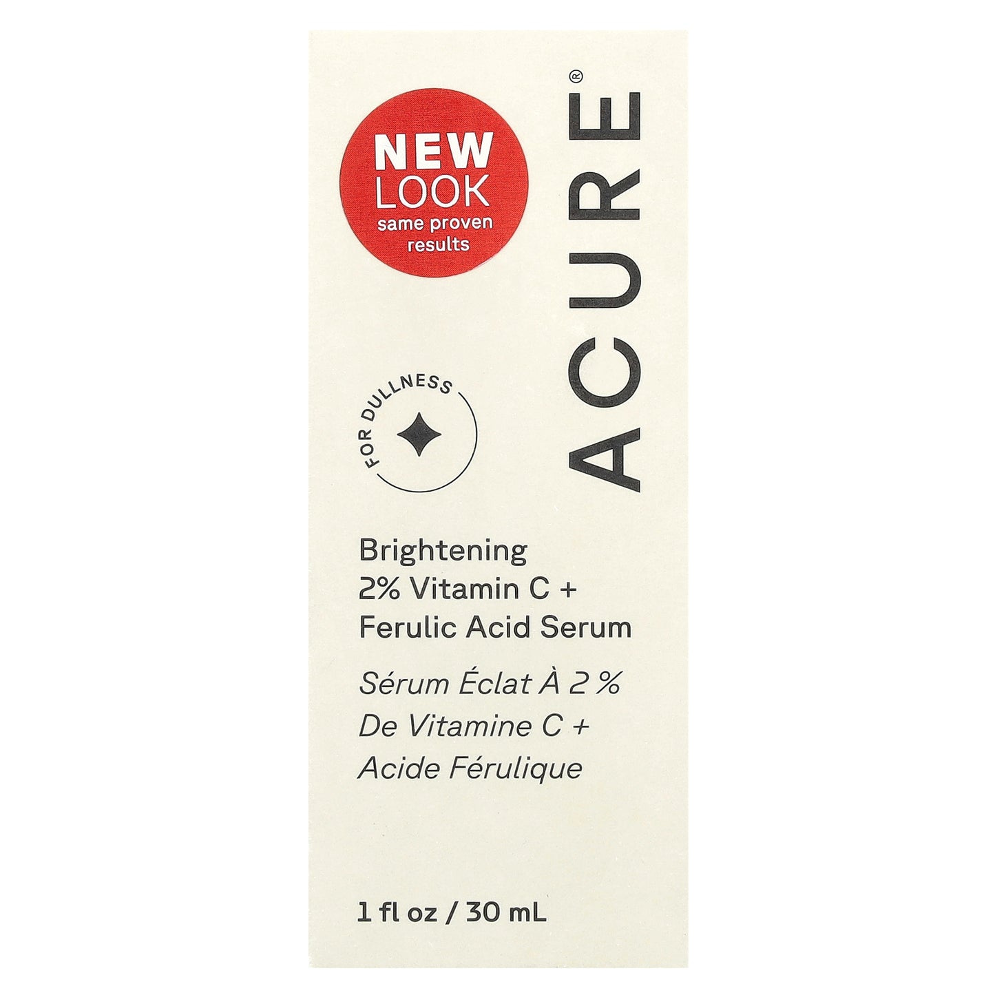 ACURE, Brightening 2% Vitamin C + Ferulic Acid Serum, 1 fl oz (30 ml)