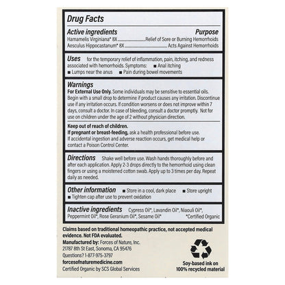 Forces of Nature, Hemorrhoid Control®, 0.37 fl oz (11 ml)