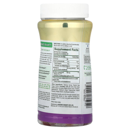 Nature's Bounty, Probiotic Gummies, Pineapple, Raspberry & Orange, 4 Billion Live Cultures, 60 Gummies (2 Billion Live Cultures Per Gummy)