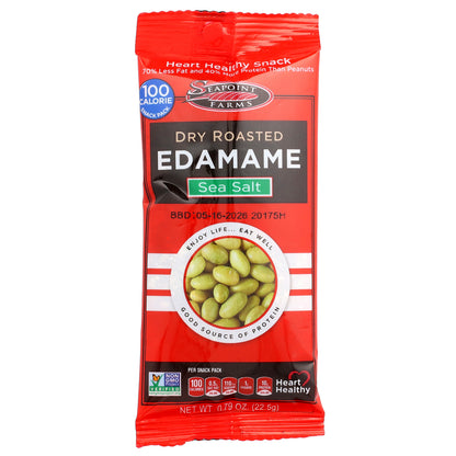 Seapoint Farms, Dry Roasted Edamame, Sea Salt, 8 Snack Packs, 0.79 oz (22.5 g) Each