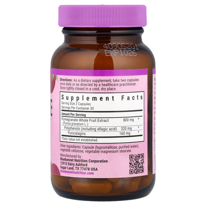 Bluebonnet Nutrition, Pomegranate Whole Fruit Extract, 60 Vegetable Capsules