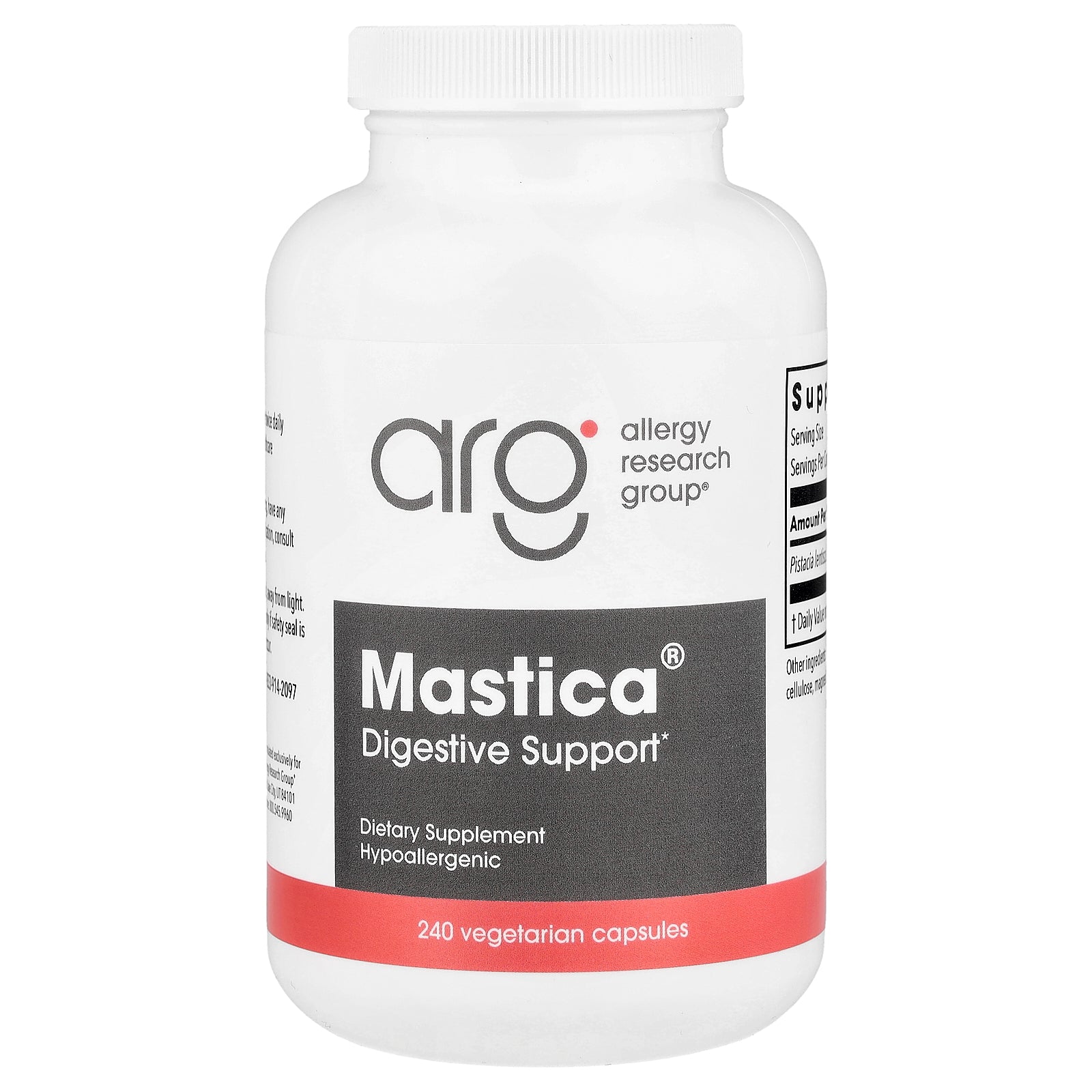 Allergy Research Group, Mastica®, Digestive Support, 240 Vegetarian Capsules (0.5 g per Capsule)