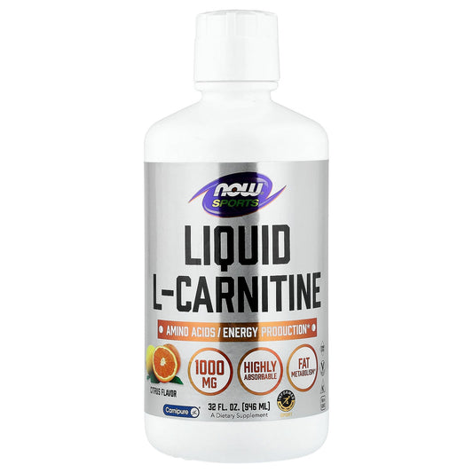 NOW Foods, Sports, Liquid L-Carnitine, Citrus, 32 fl oz (946 ml)