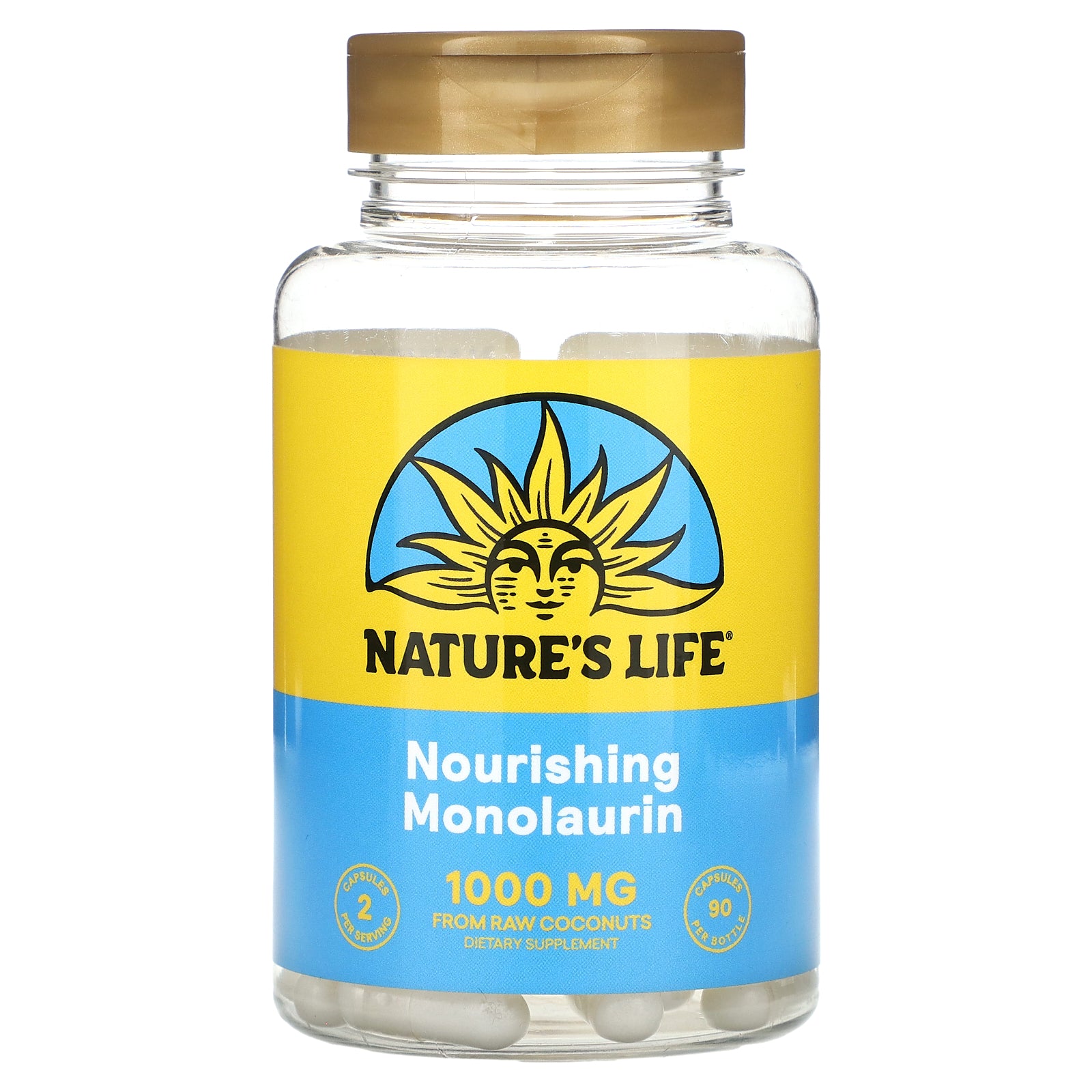 Nature's Life, Nourishing Monolaurin, 1,000 mg, 90 Capsules (500 mg per Capsule)