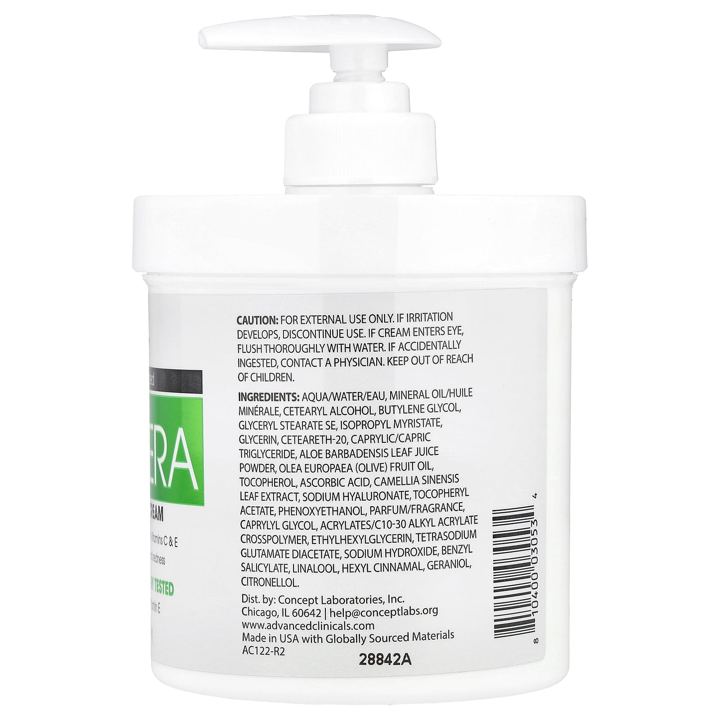 Advanced Clinicals, Aloe Vera, Soothe + Recover Cream, 16 oz (454 g)