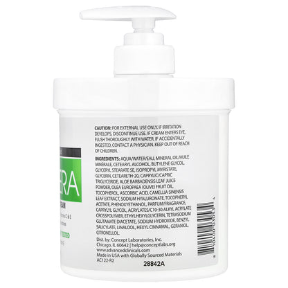 Advanced Clinicals, Aloe Vera, Soothe + Recover Cream, 16 oz (454 g)