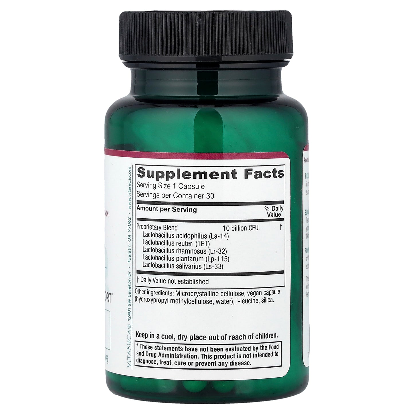 Vitanica, FemEcology™, Vaginal Probiotic Support, 30 Vegan Caps