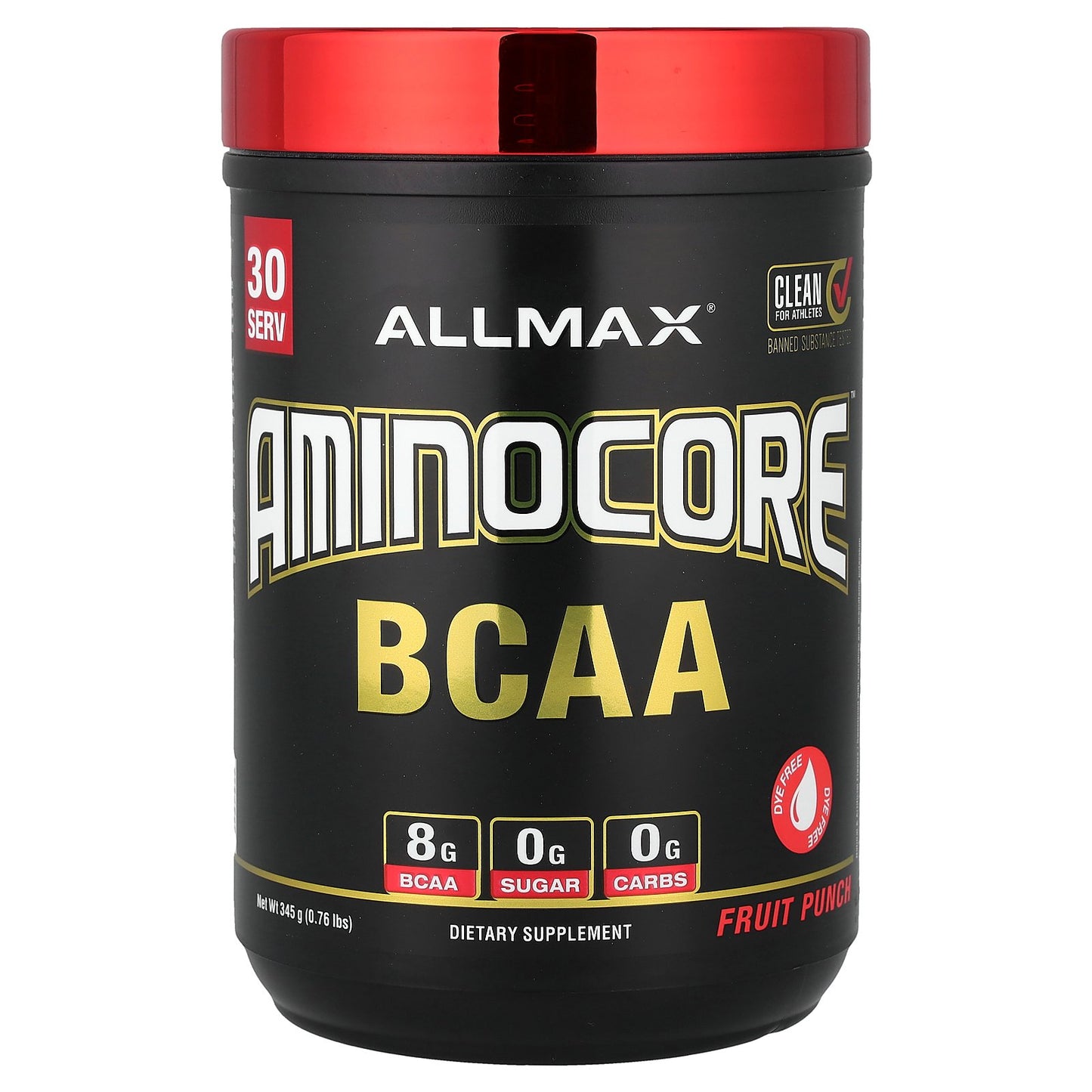 ALLMAX, AMINOCORE™ BCAA, Fruit Punch, 0.76 lbs (345 g)