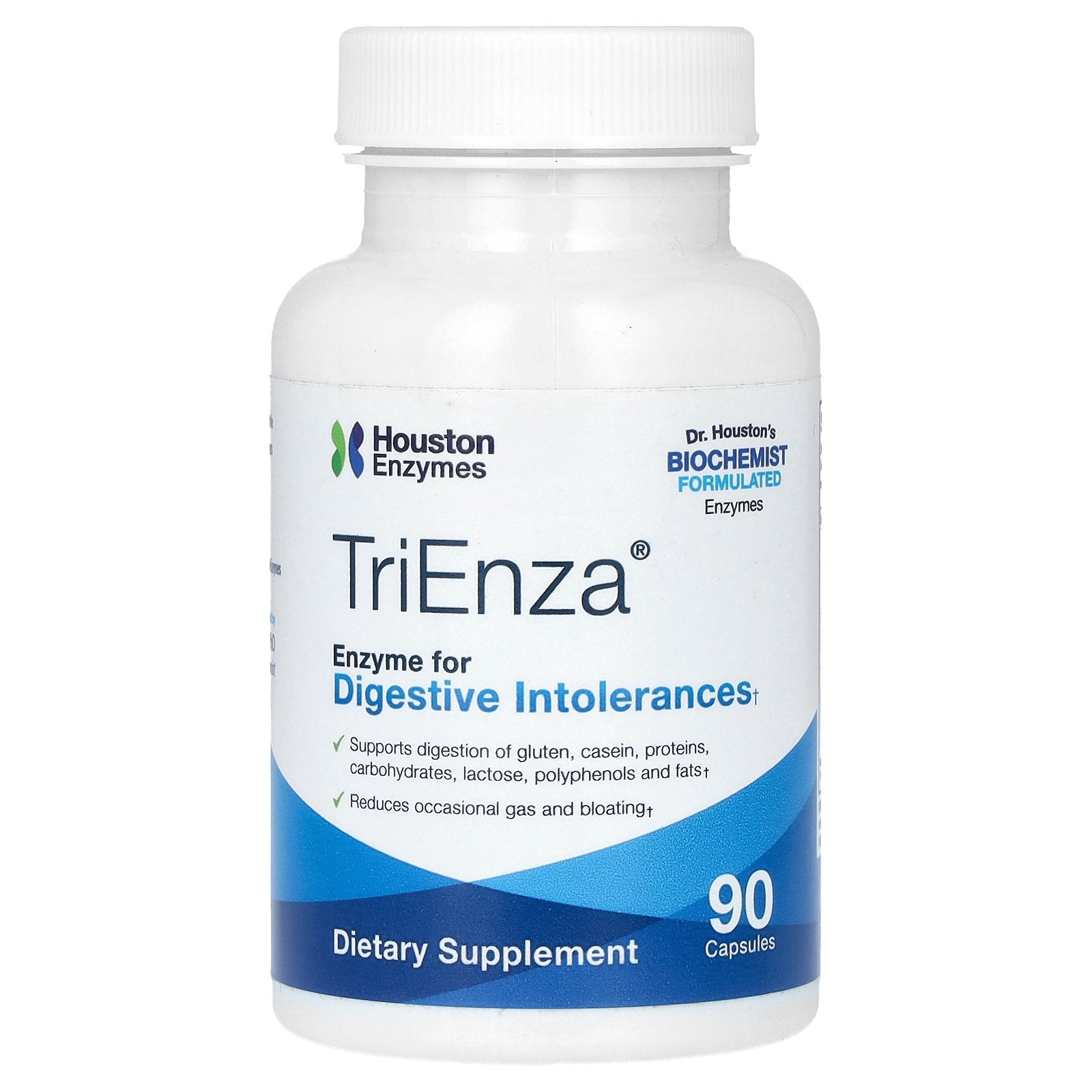 Houston Enzymes, TriEnza, Enzyme For Digestive Intolerances, 90 Capsules