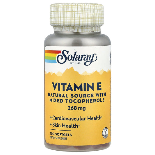 Solaray, Vitamin E, 100 Softgels