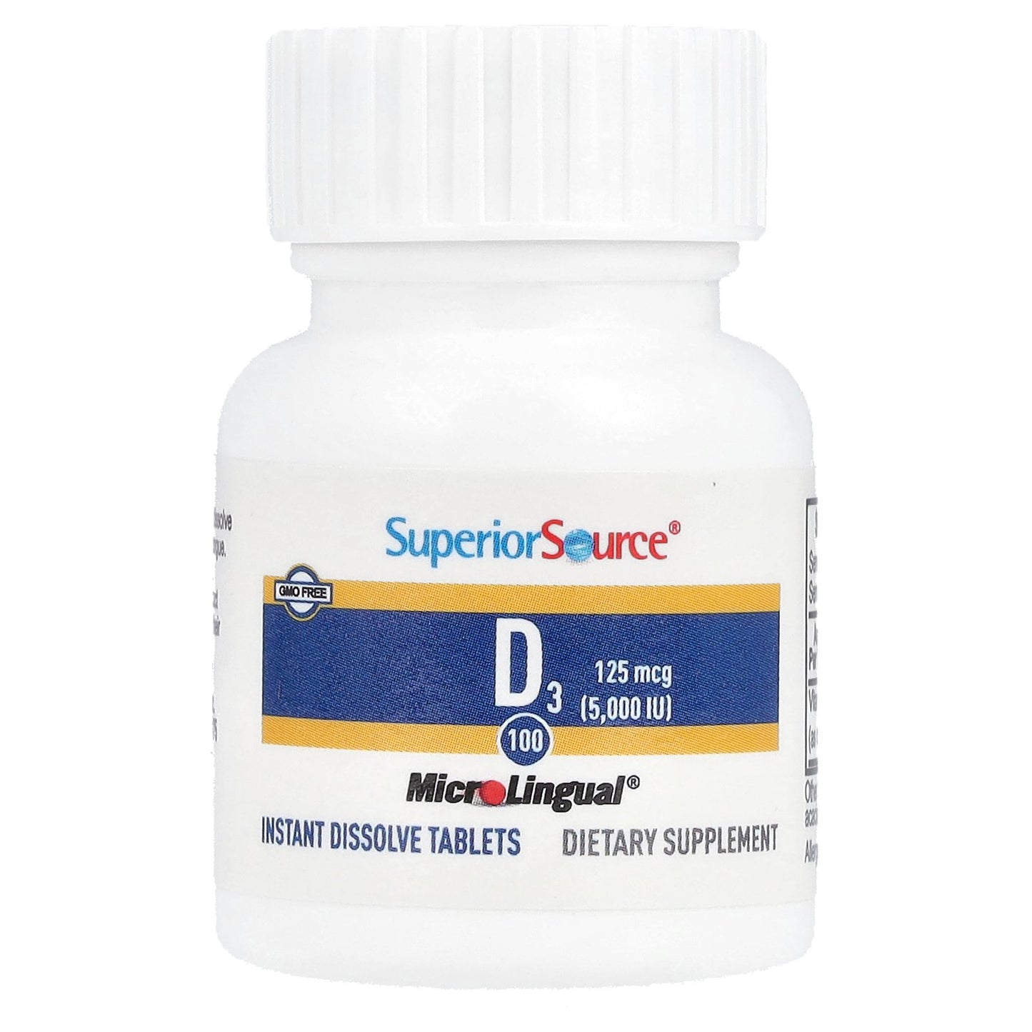 Superior Source, D3, Extra Strength, 125 mcg (5,000 IU), 100 MicroLingual® Instant Dissolve Tablets