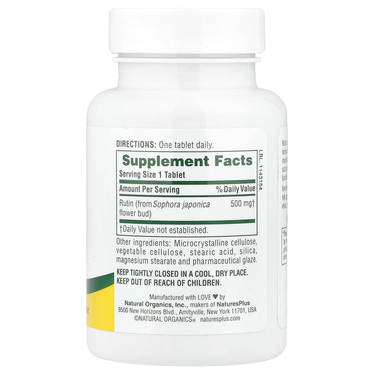 NaturesPlus, Rutin, 500 mg, 60 Tablets