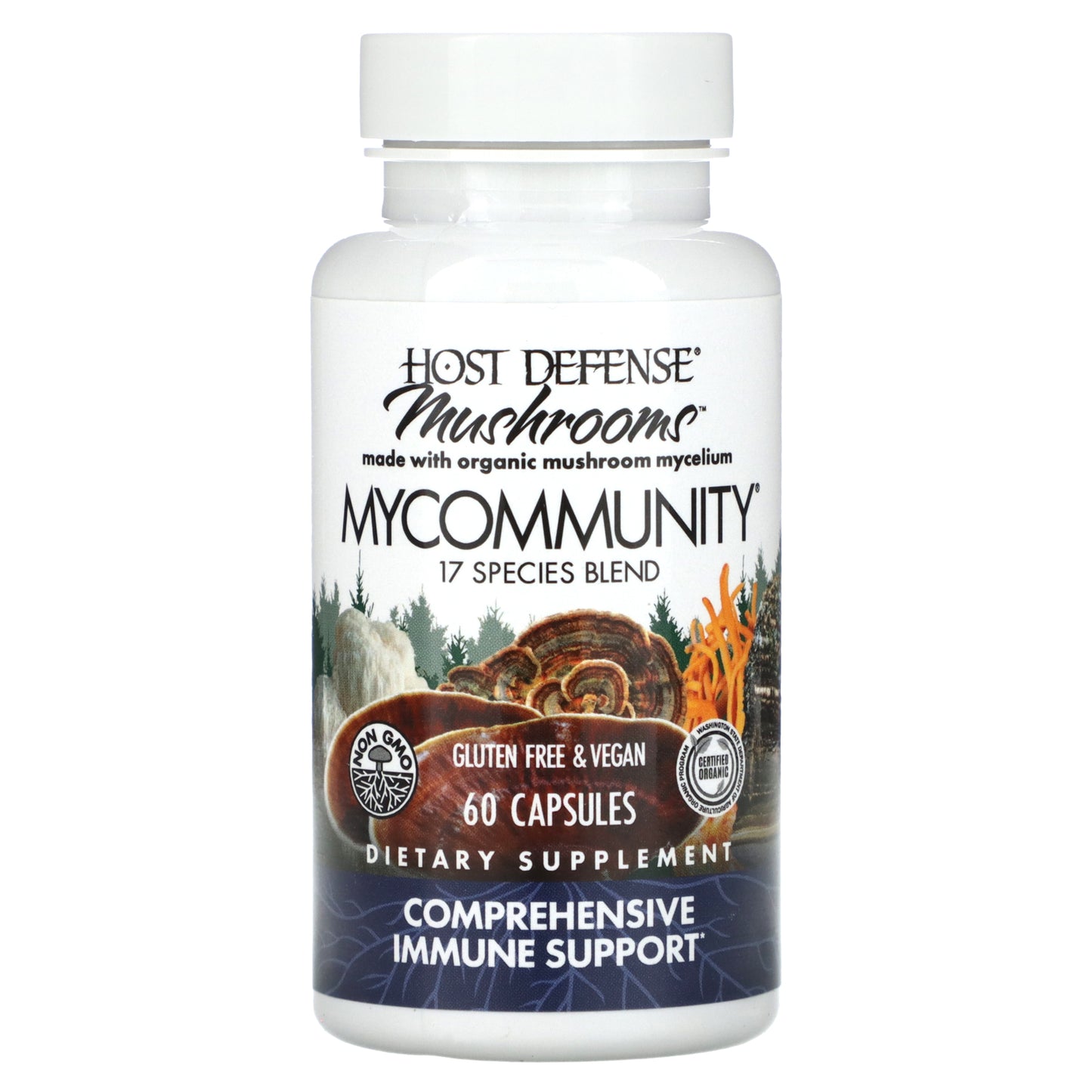 Host Defense, Mushrooms, MyCommunity, 60 Capsules