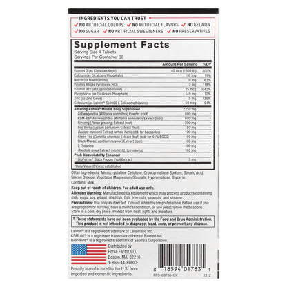 Force Factor, Amazing Ashwa®, 120 Tablets