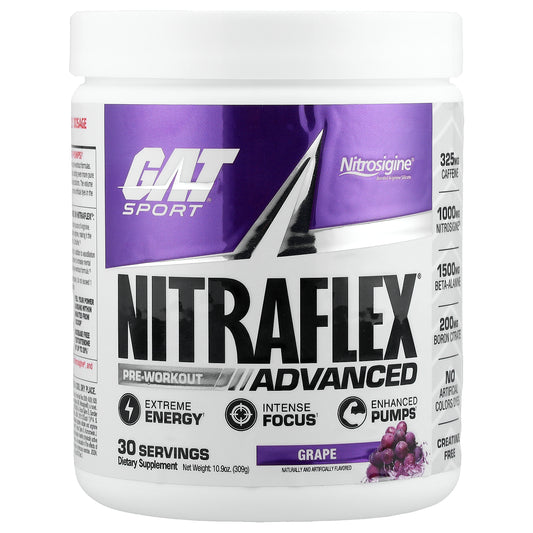 GAT, Sport, NITRAFLEX® Advanced, Pre-Workout, Grape, 10.9 oz (309 g)