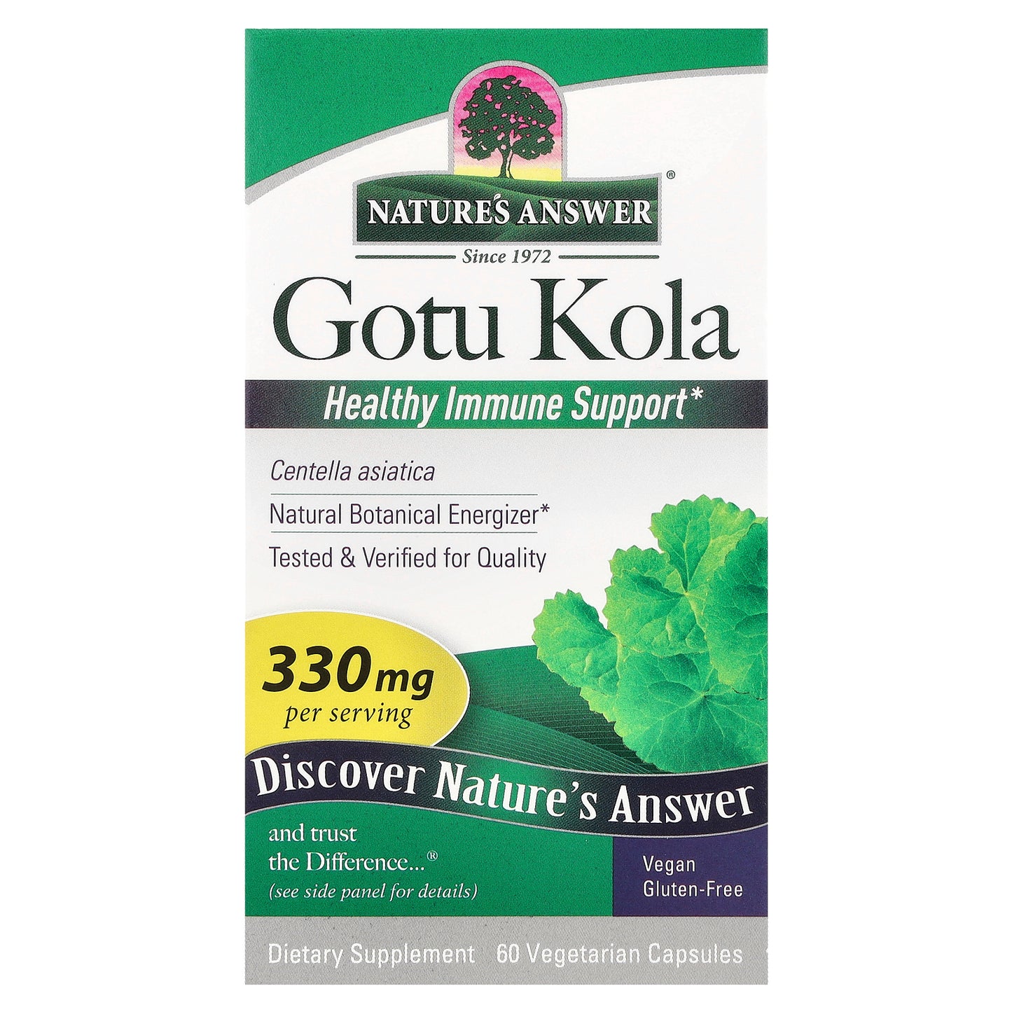 Nature's Answer, Gotu Kola, 330 mg, 60 Vegetarian Capsules