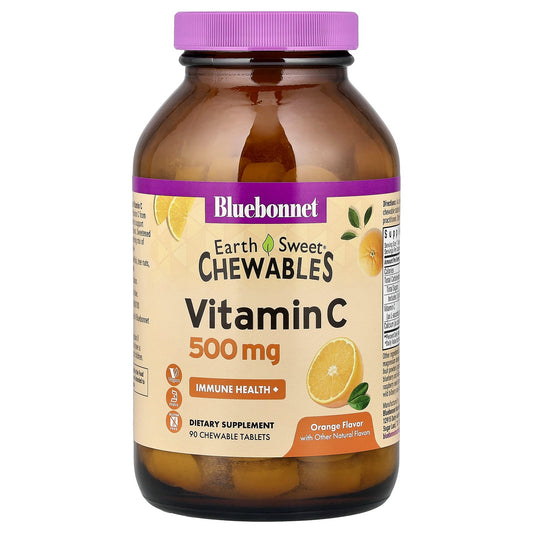 Bluebonnet Nutrition, Earth Sweet® Chewables, Vitamin C, Orange, 90 Chewable Tablets